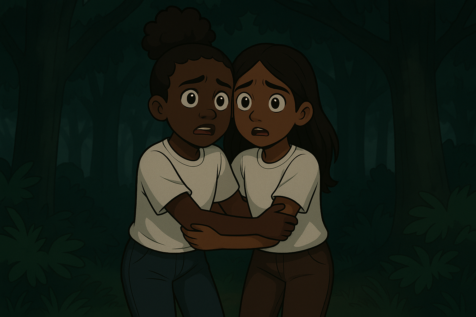 girls lost in the forrest