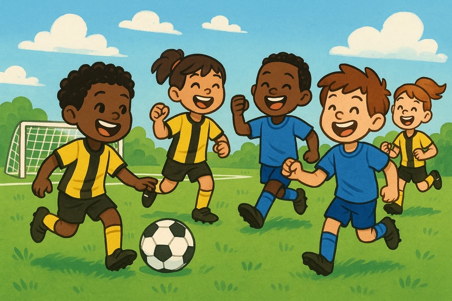 kids playing football
